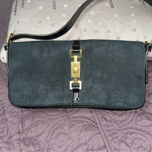 Mondani Black Evening Handbag Gold Hardware .   10 X 5